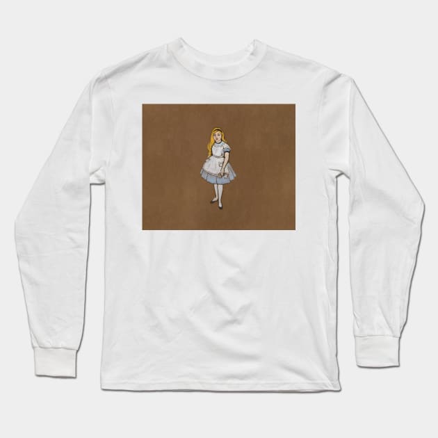 1915 Antique Alice in Wonderland Illustration Long Sleeve T-Shirt by moonandcat